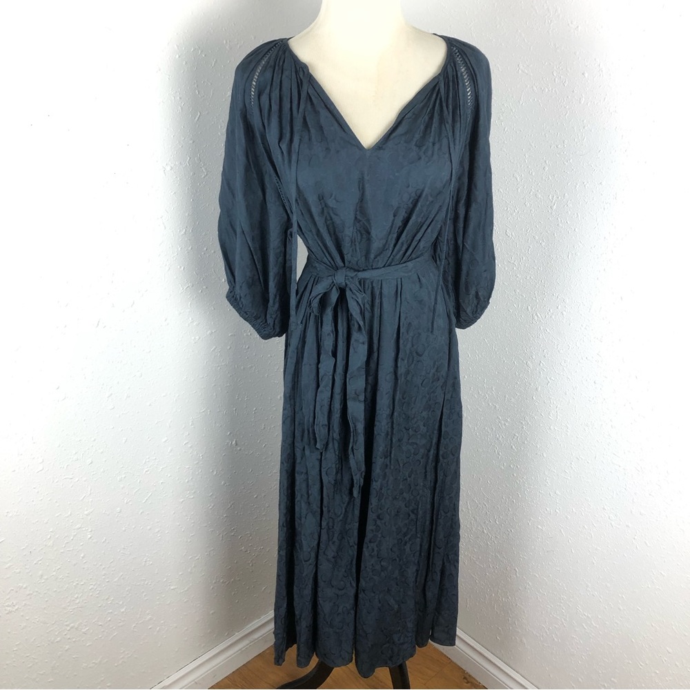 By TiMo Jacquard Puff Sleeve MIDI Dress